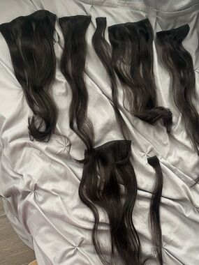 Remy Clip-In Hair Extensions - Dark Brown
